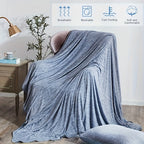 Cooling Blanket Arc-Chill Cool 3.0 Fiber Q-Max Over 0.5 Absorbs Body Heat for Hot Sleepers Night Sweats Lightweight Summer Double-Sided Hypoallergenic Throw Twin Queen King Blue Gray