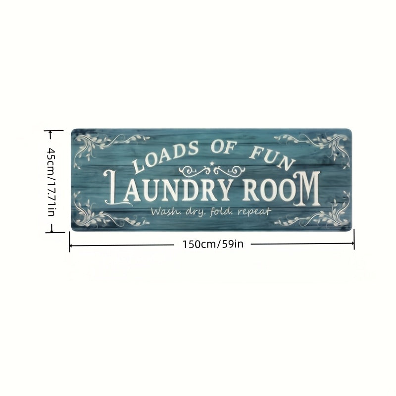 Non-Slip Runner Rug Washable Machine Wash Kitchen Mat Laundry Room | Front of Washer Dryer Bathroom Hallway Porch Floor Mat – White Blue Green Black Red, 45x120 & 45x150cm Easy Care