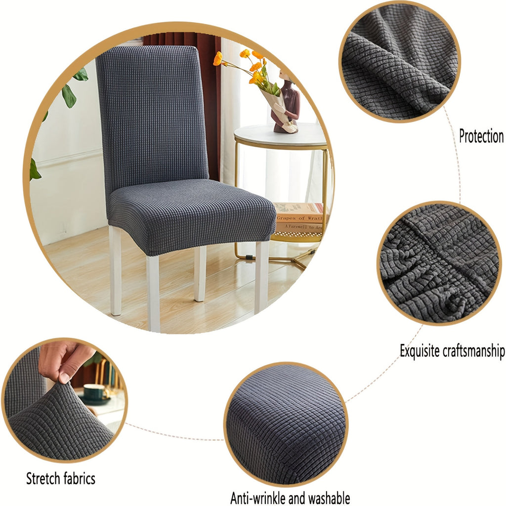 Stretch Dining Chair Seat Covers – Removable & Washable Slipcovers | Set of 6