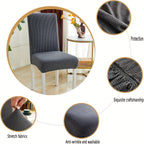 Stretch Dining Chair Seat Covers – Removable & Washable Slipcovers | Set of 6
