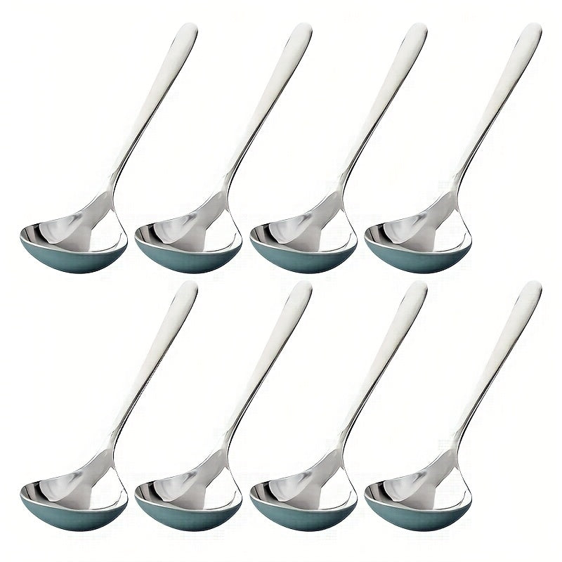 Stainless Steel Long Handle Soup Spoons Set 4 8 12 Pack for Soup Porridge Hot Pot Restaurant Kitchen Utensil