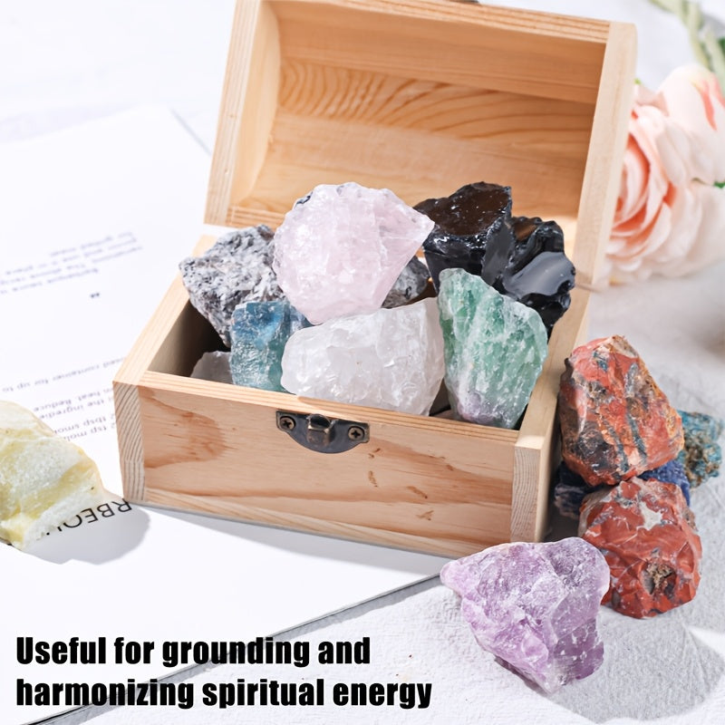 Raw Gemstone Rough Crystals 3LB Assorted Natural Stone Mix for Tumbling Polishing Wire Wrapping Wicca Reiki Fountain Home Office Decor Good Luck Healing Crystals