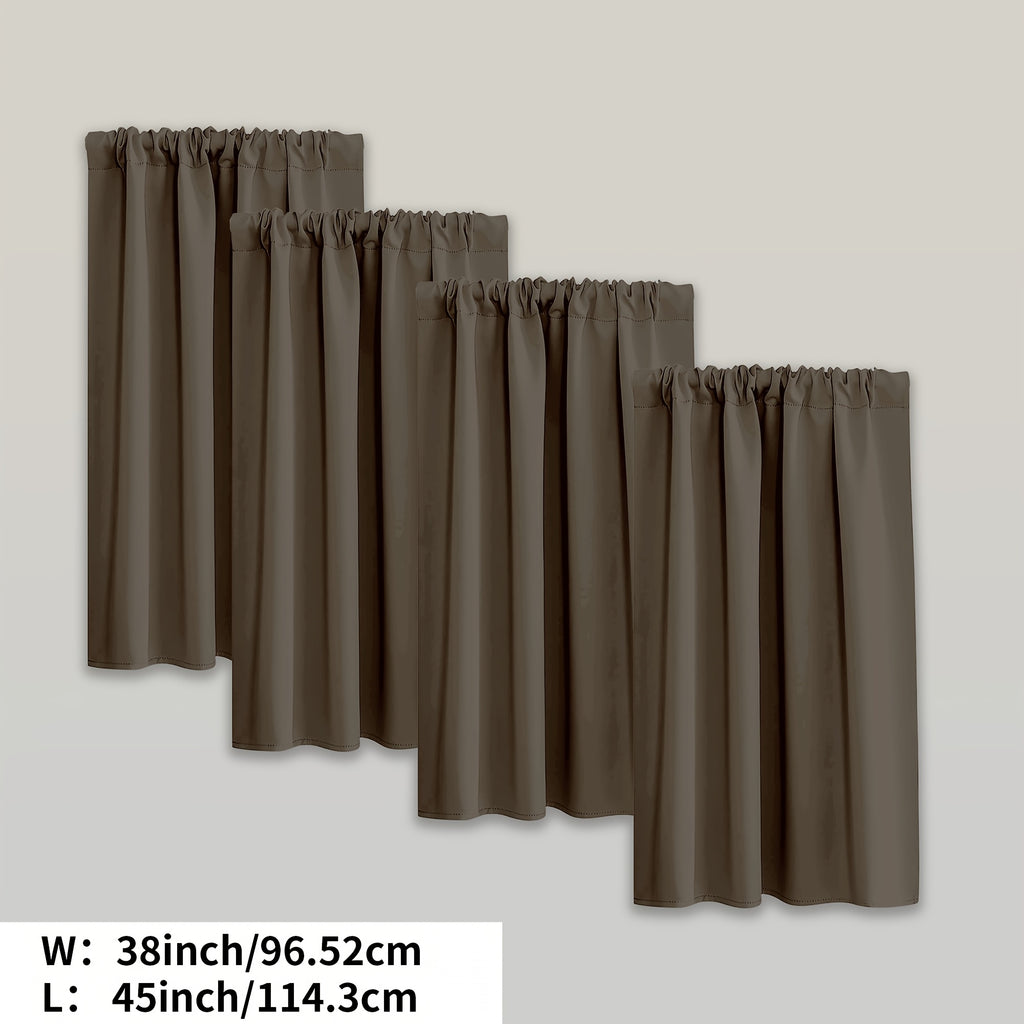 Blackout Curtains Rod Pocket 4 Panels - Thermal Insulated Room Darkening Noise Reducing Matte Drapes for Bedroom Living Room Office, 9 Colors 11 Sizes