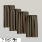 Blackout Curtains Rod Pocket 4 Panels - Thermal Insulated Room Darkening Noise Reducing Matte Drapes for Bedroom Living Room Office, 9 Colors 11 Sizes