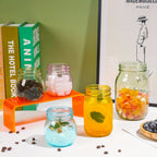 Colored Mason Jars 8oz with Metal Lids 12 Pack Regular Mouth Canning Jars for Jam Honey Pickling Food Storage - DIY Spice Jars for Wedding Favors Baby Shower Gifts Jelly
