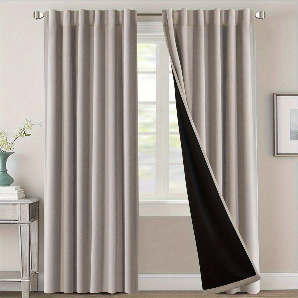 Blackout Curtains 2 Panels 100% Room Darkening 96 Inch Long – Triple Weave Thermal Insulated Back Tab & Rod Pocket Window Drapes for Bedroom & Living Room