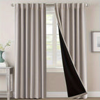 Blackout Curtains 2 Panels 100% Room Darkening 96 Inch Long – Triple Weave Thermal Insulated Back Tab & Rod Pocket Window Drapes for Bedroom & Living Room