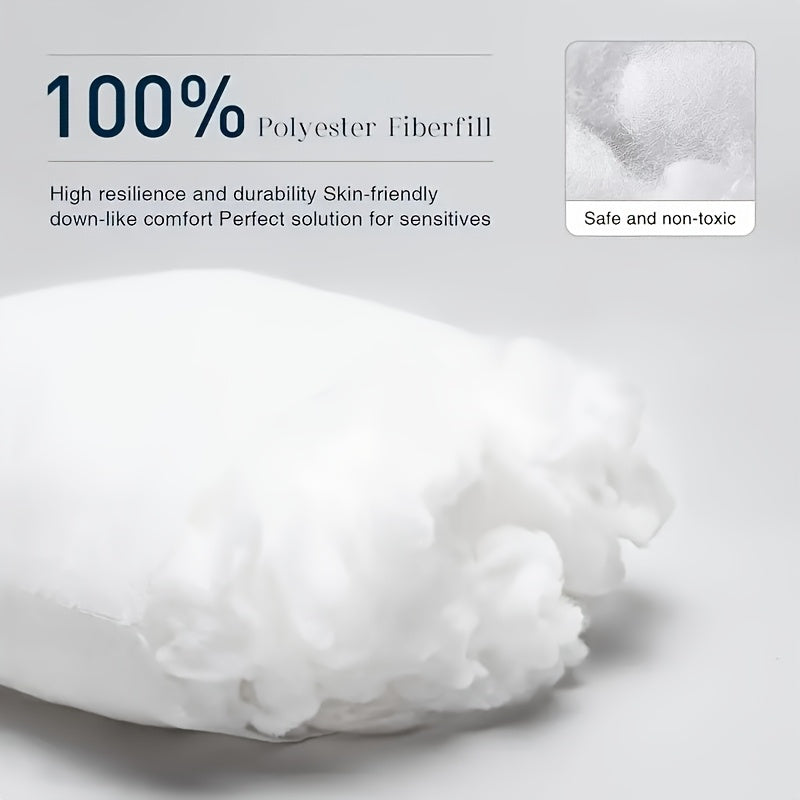 Hypoallergenic Fiber Pillow Inserts 1/2/4 Pack – White Square Cushion Filling with Zipper, Polyester Sanded Soft Fill for Sofa Bed Patio Bedroom Office Living Room Indoor Outdoor Decor