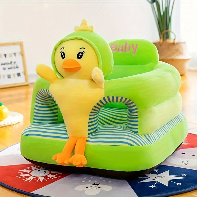 Kids Cartoon Sofa Chair Soft Thickened Toddler Seat – Cute Animal Design (Monkey, Elephant, Duck & More), Safe Learn-to-Sit Baby Chair, Portable Space-Saving Kids Furniture