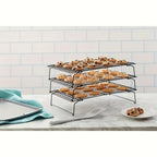 Collapsible Stackable Baking Cooling Racks Set of 3 – Space-Saving Foldable Wire Rack for Cookies, Cakes & Bread | Essential Kitchen Baking Tool