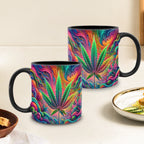 Psychedelic Print Ceramic Coffee Mug 11oz – Vibrant Abstract Art Design Cup for Coffee, Tea & Hot Chocolate | Unique Gift for Friends, Office & Home