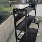 3-Tier Heavy-Duty Carbon Steel Kitchen Shelf Standing Storage Rack – Space-Saving Countertop Organizer for Spices, Knives, Utensils & Spoon Holder, Sturdy Multi-Tier Shelf for Small Kitchens
