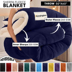 480GSM Heavy Sherpa Fleece Blanket Double-Sided Reversible Warm Throw for Couch Bed Office Travel All Season Comfort Sofa Decoration Holiday Gift