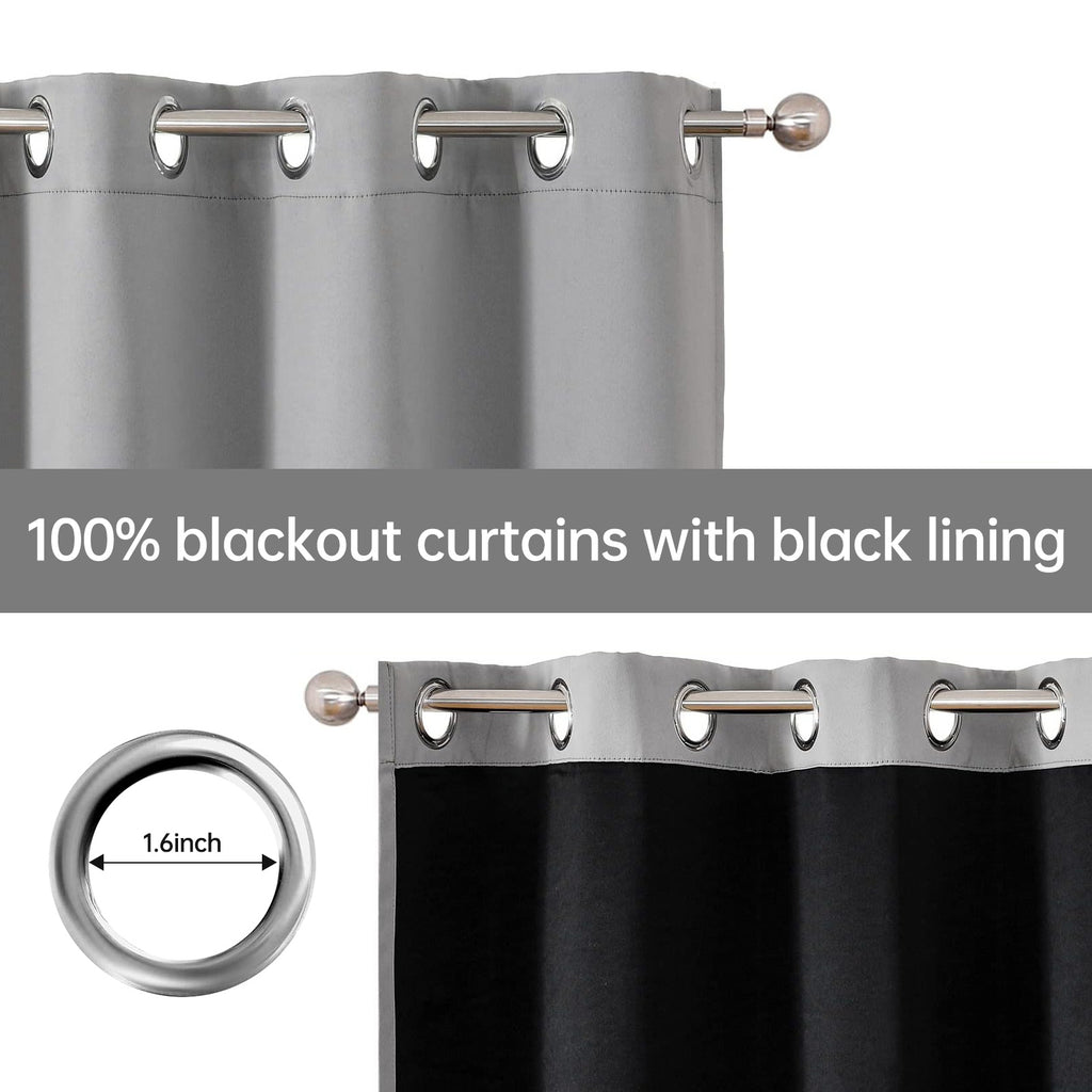 4-Panel 100% Blackout Velvet Curtains – Thermal Insulated, Noise Reducing, Privacy | Living Room & Bedroom | 4 Colors, 6 Sizes | Nuvia Haven