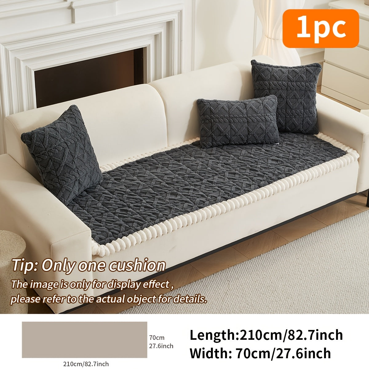 Thickened Quilted Sofa Cushion Pad Soft Polyester Seat Mat for Loveseat 2 3 4 Seater Sofa Autumn Winter Warmth Home Decor Dark Gray Dark Coffee Cream Green