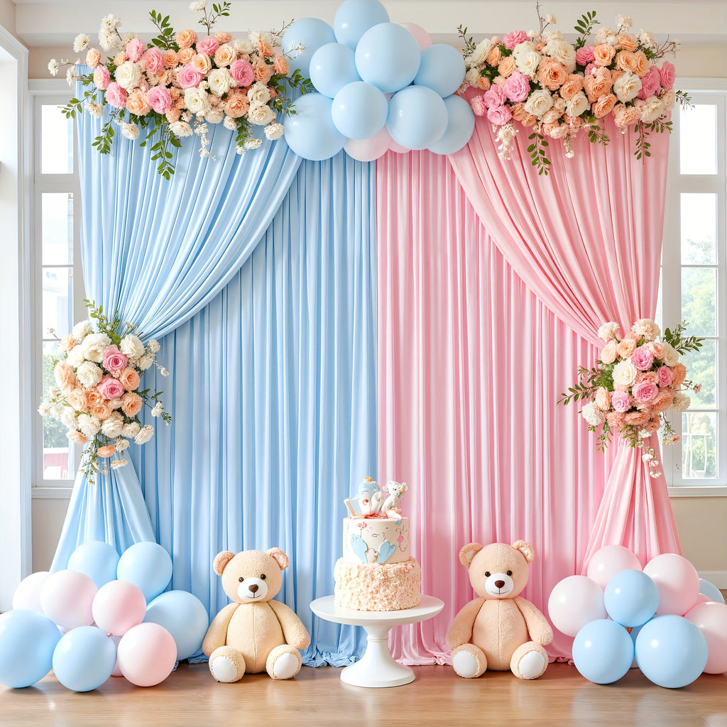 Photo Backdrop 4-Pack Taffeta Draping Background Cloth 5×10 Ft – Opaque Reusable Rod Pocket Panel for Weddings, Birthdays, Baby Showers & Photo Studios | 16 Colors