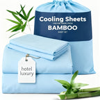 Bamboo Bed Sheets Set 1660TC Ultra Soft Deep Pocket Cooling 3/4pcs – Luxury Fitted Sheet & Pillowcase Set for Twin Full Queen King, 14 Colors