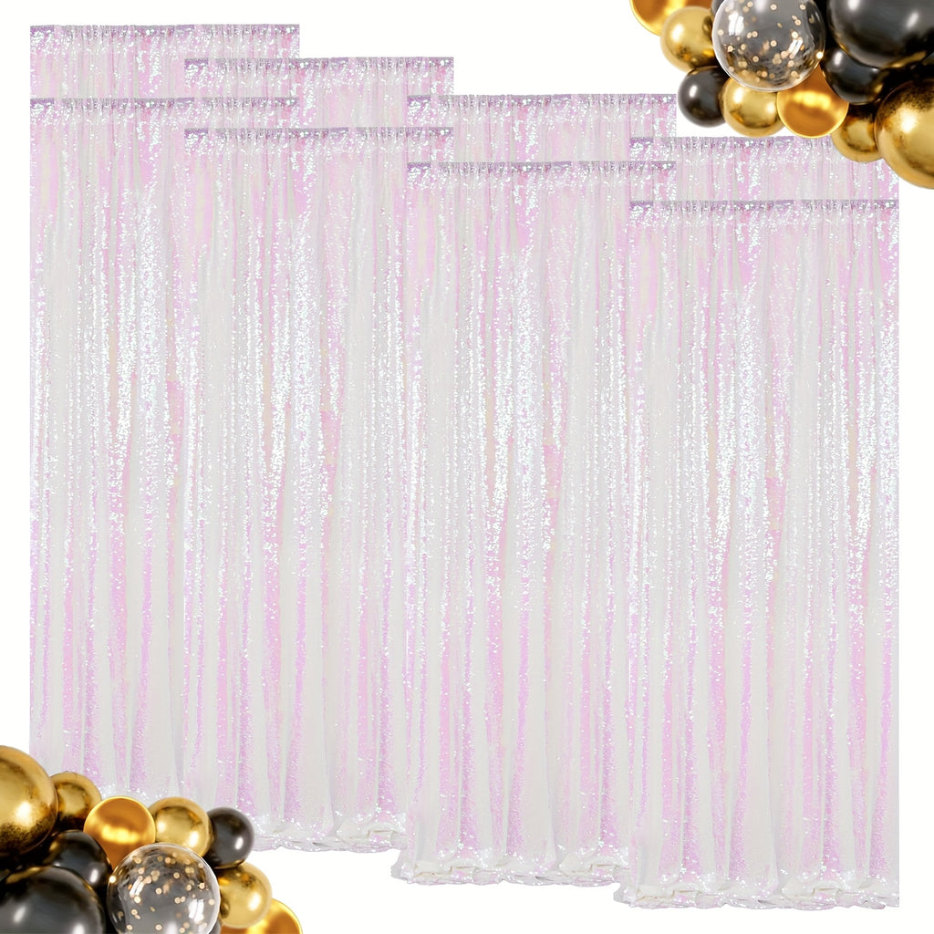 Sequin Backdrop Curtains – Glitter Party & Wedding Background Panels, 2ft×8ft per Panel, 4/6/8 Panel Sets, 29 Colors for Birthday, Stage, Bridal & Event Decor