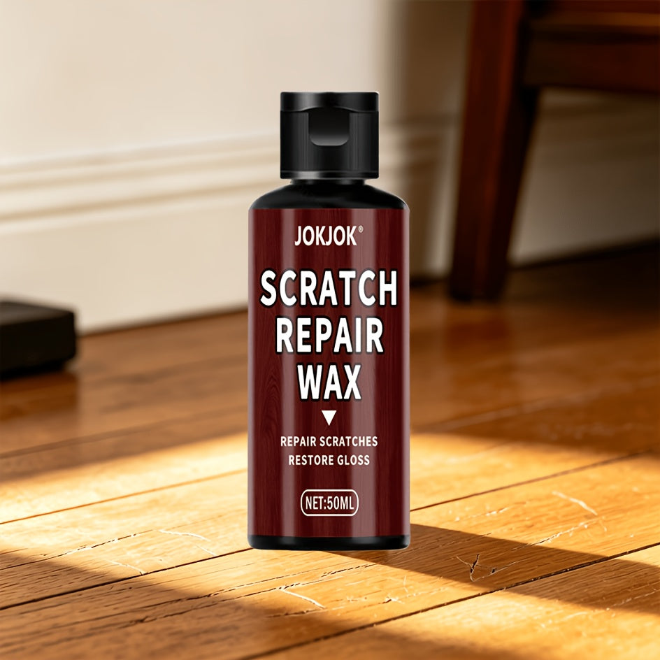 JOKJOK Wood Scratch Repair Wax & Polish with Sponge – Restores Luster, Prevents Drying & Aging on Hardwood Floors, Mahogany, Cabinets, Doors, Tables & Furniture