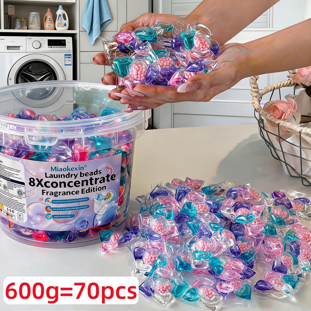 5-in-1 Laundry Detergent Beads Concentrated Formula - Chlorine-Free HE Compatible Stain Removal Laundry Beads 300g 600g Bulk Pack
