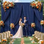 Sheer Chiffon Curtain Panels (Set of 2) | 5×10ft | Wedding Backdrop & Party Décor