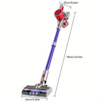 8-in-1 Cordless Stick Vacuum 65KPa with Detachable Battery Display – Lightweight Handheld Bagless Vacuum, 45-Min Runtime, 2200mAh for Hardwood Floors, Carpets & Pet Hair