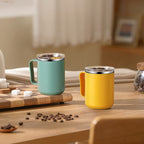 Insulated Coffee Mug with Handle and Lid – Stainless Steel Double Wall Vacuum Travel Mug for Office, Outdoor & Back to School