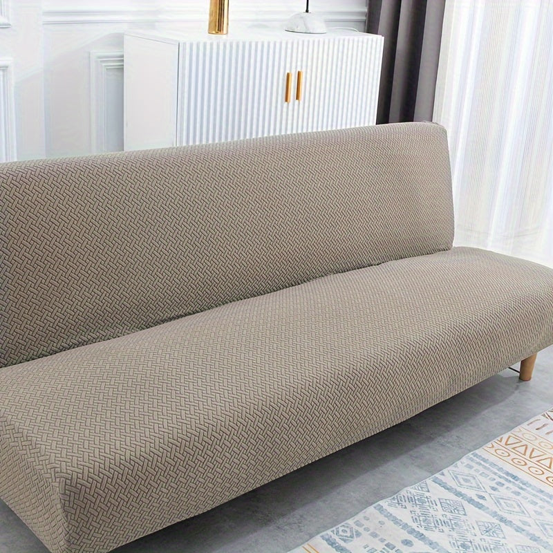 T-Shaped Jacquard Sofa Cover Futon Slipcover - Stretch Couch Cover for Living Room Office L Shaped Sofa Protector M L Size