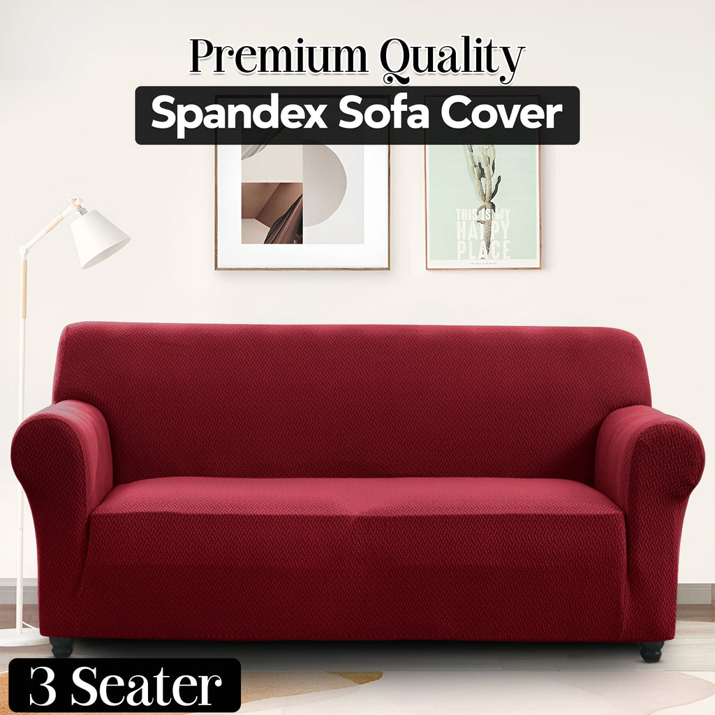 Plush Thick Spandex Sofa Cover Elastic Bottom – Soft Stretchable Couch Slipcover, Non-Slip, Machine Washable, 6 Colors, 2/3 Seater, Living Room Apartment Office Home Decor