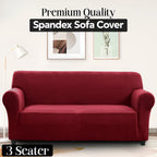Plush Thick Spandex Sofa Cover Elastic Bottom – Soft Stretchable Couch Slipcover, Non-Slip, Machine Washable, 6 Colors, 2/3 Seater, Living Room Apartment Office Home Decor