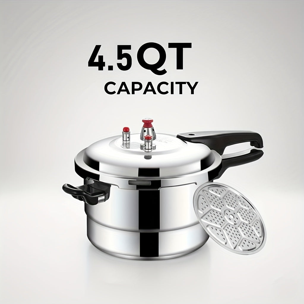Stovetop Pressure Cooker Aluminum 4.5 6 8 Quart with Safety Release Valve Multiple Protections for Family Meals Canning & Catering Multi-Stovetop Compatible
