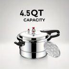 Stovetop Pressure Cooker Aluminum 4.5 6 8 Quart with Safety Release Valve Multiple Protections for Family Meals Canning & Catering Multi-Stovetop Compatible
