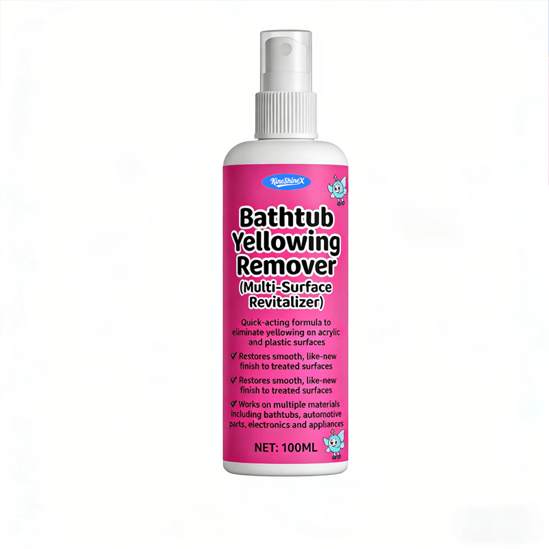 Bathtub De-Yellowing Spray Cleaner 3.38oz Quick-Acting Acrylic Plastic Restorer – Multipurpose Whitening Spray for Bathtub Car Home Appliances