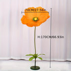 Super Large Poppy Artificial Paper Flowers 1pc – Oversized Handcrafted Paper Art Flower for Wedding Scene, Shop Window & Home Decor, Fake Floral Centerpiece Decoration