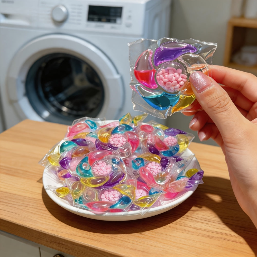 6-in-1 Laundry Gel Beads Pods – Concentrated Detergent with Fragrance, Stain Removal, Chlorine-Free, Color Safe – 200g / 600g / 1150g