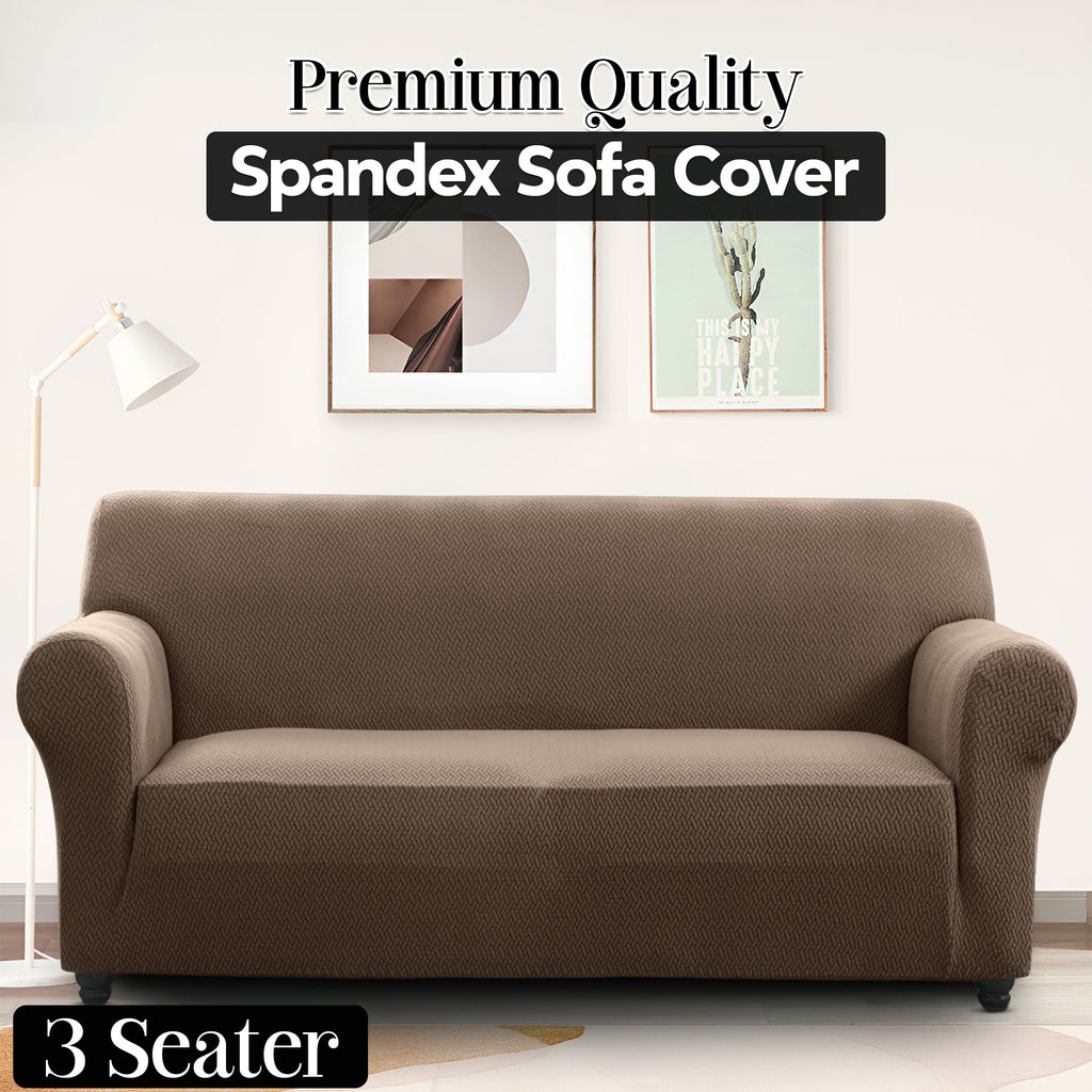 Plush Thick Spandex Sofa Cover Elastic Bottom – Soft Stretchable Couch Slipcover, Non-Slip, Machine Washable, 6 Colors, 2/3 Seater, Living Room Apartment Office Home Decor