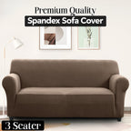 Plush Thick Spandex Sofa Cover Elastic Bottom – Soft Stretchable Couch Slipcover, Non-Slip, Machine Washable, 6 Colors, 2/3 Seater, Living Room Apartment Office Home Decor