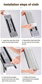Flat Mop and Bucket Set 360 Degree Rotating Hands-Free Wringing Dual Compartment Clean Dirty Separation Ultra-Fine Fiber Floor Mop for Kitchen Bathroom Hardwood Tile