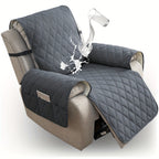 Quilted Recliner Sofa Cover Anti-Slip Wear-Resistant 4-Layer Fabric Dual Side Pockets Machine Washable Pet Home Bedroom Living Room 10 Colors 2 Sizes