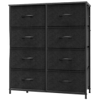 10-Drawer Fabric Storage Cabinet with Hardwood Tabletop | Dresser Organizer for Clothing Bags & Accessories | Black White Rust Gray