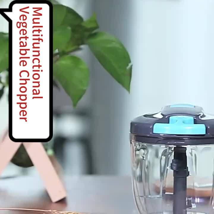 Multifunctional Vegetable & Food Chopper with 3/5 Interchangeable Blades - 900ml Container | Onion, Garlic, Carrot, Salad Chopper