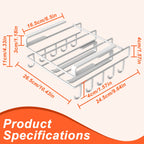 Under Cabinet Organizer Rack with Double Row Hooks Heavy Duty Carbon Steel Kitchen Shelf for Utensils Towels Cups Cutting Boards – No-Drill Easy Install