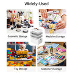Medicine Organizer Cabinet 3 Tier Portable First Aid Box with Leather Handle BPA Free Airtight Moisture Resistant Medicine Storage for Home Office Bathroom Desktop