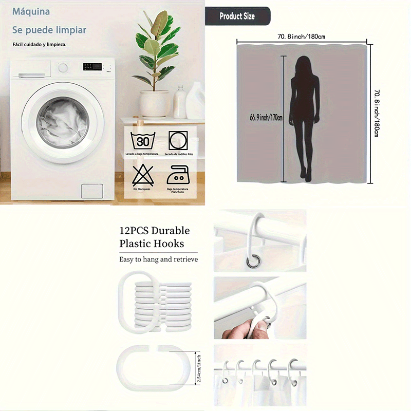 4-Piece Vintage Shower Curtain Set with Hooks, Non-Slip Floor Mat, Toilet U-Mat & Lid Cover — Waterproof Odor-Free Decorative Bathroom Ensemble, Ideal Gift