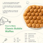 Bubble Waffle Maker 7-Inch 1000W | Hong Kong Egg Waffle Electric Grill with Nonstick Coating | Ready in 5 Mins for Breakfast, Desserts & Ice Cream Cones | Christmas Gift Idea