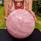 Rose Quartz Crystal Ball – Natural Pink Quartz Sphere Polished for Tabletop Display, Collector Mineral Specimen, Healing Crystal Home Decor Gift for Valentine's Day, Christmas & Easter
