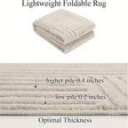 Soft Fluffy Arch Pattern Area Rug – Non-Slip Washable High-Low Pile Geometric Carpet for Living Room, Bedroom & Dining Room, Beige, Multiple Sizes