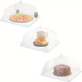 Foldable Pop-Up Food Cover Umbrella Tent with Screen Net Plate Protector 3 Pack Bug Shield for Outdoor Picnic BBQ Camping No Assembly Required White