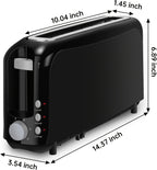 Ultra-Slim 2-Slice Toaster 750W, Wide Slot for Bread Bagels & Waffles, 6 Browning Levels, Cancel Reheat & Defrost, Auto Pop-Up, Removable Crumb Tray – 5 Colors
