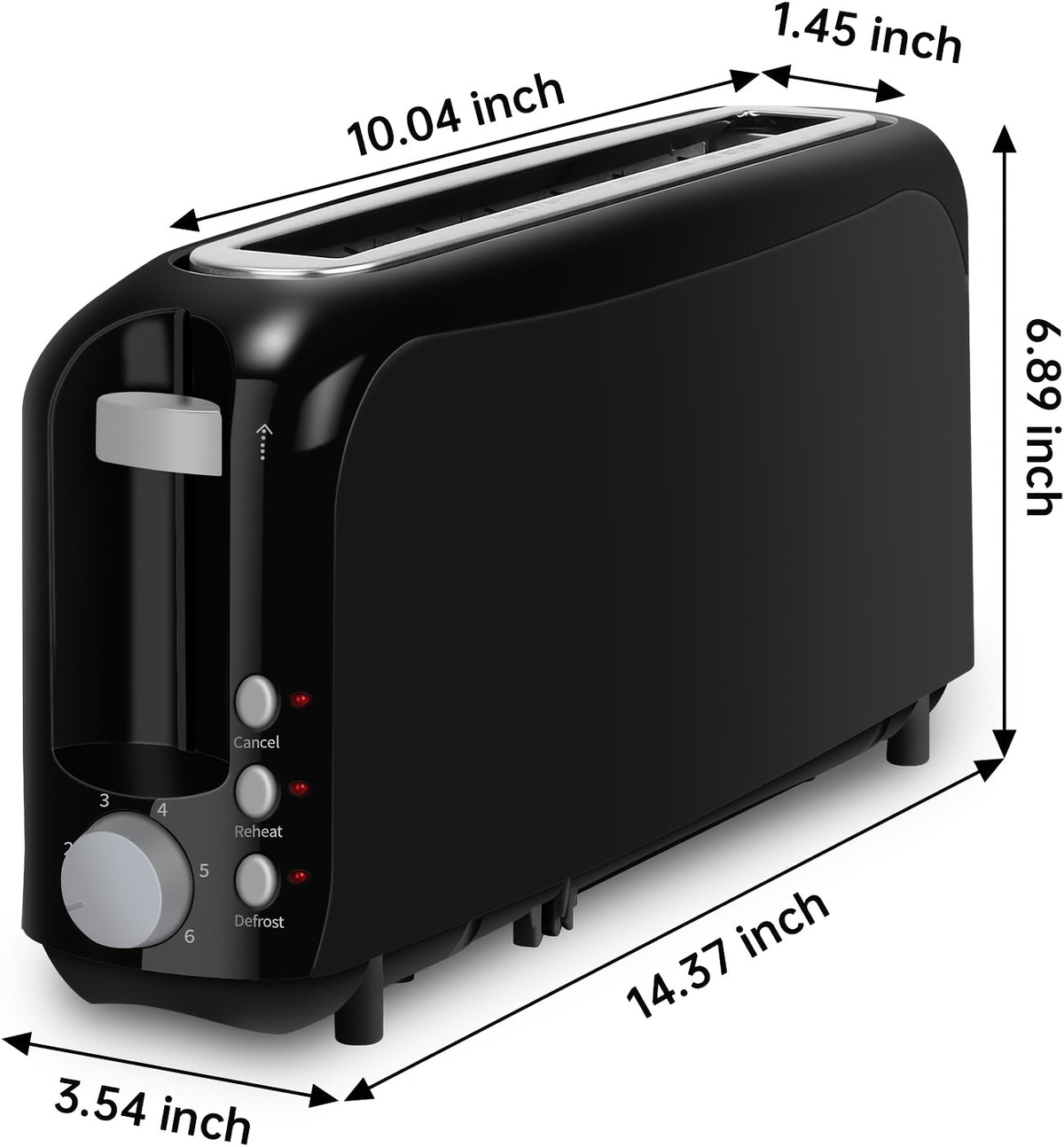 Ultra-Slim 2-Slice Toaster 750W, Wide Slot for Bread Bagels & Waffles, 6 Browning Levels, Cancel Reheat & Defrost, Auto Pop-Up, Removable Crumb Tray – 5 Colors